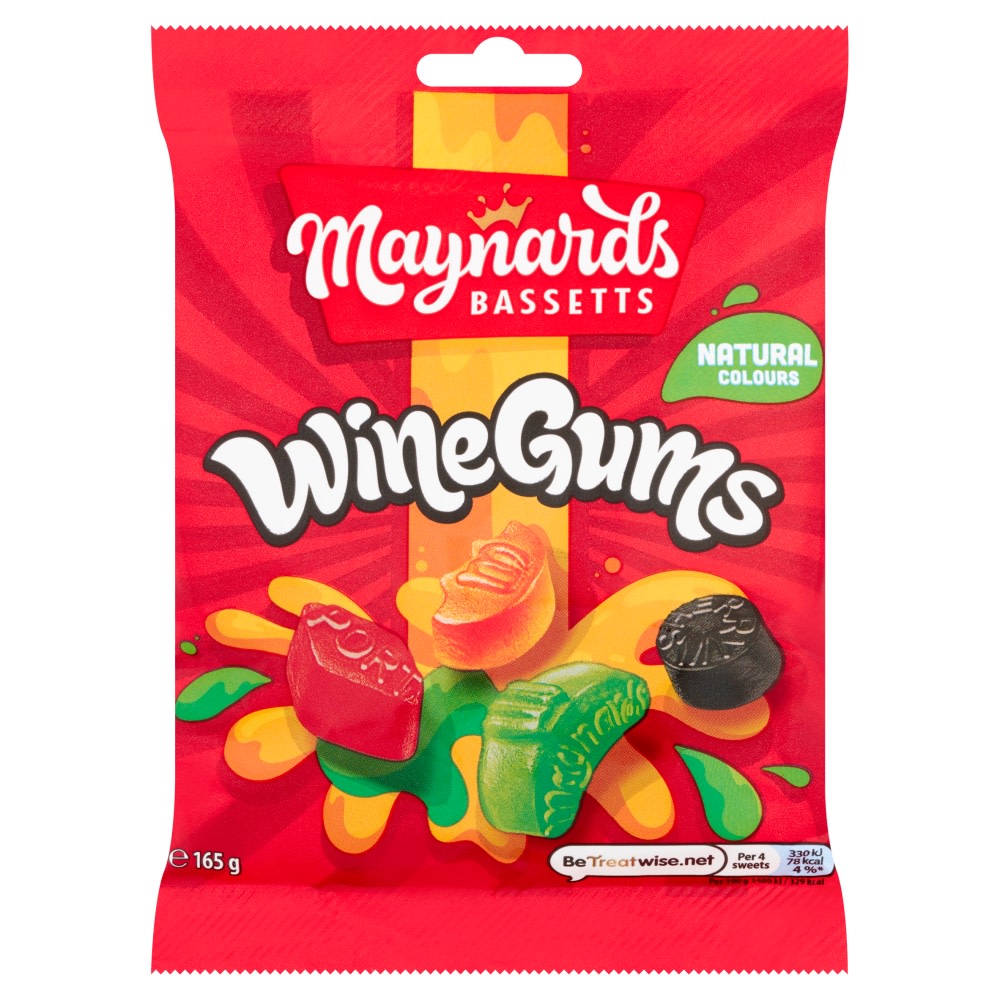Maynards Bassetts Wine Gums Sweets Bag 165g