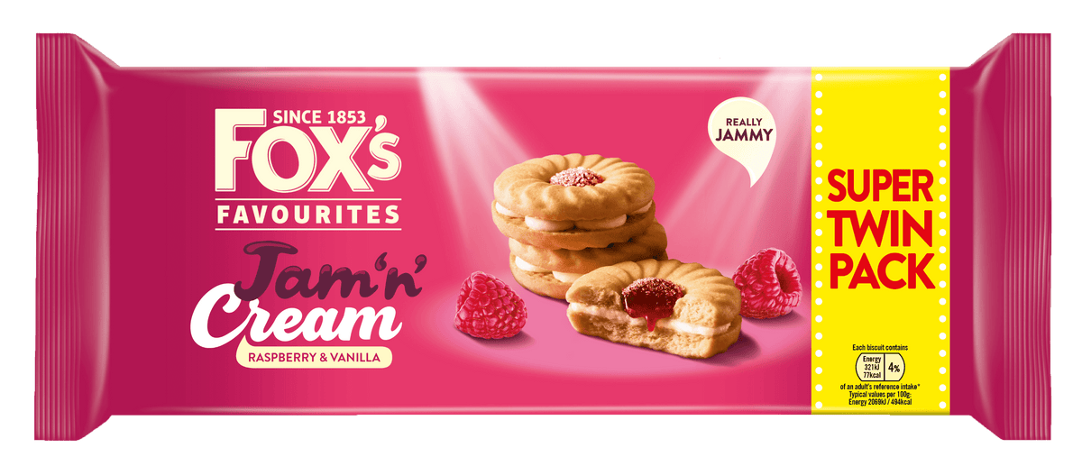 Fox's Jam 'n' Cream Raspberry & Vanilla 150g