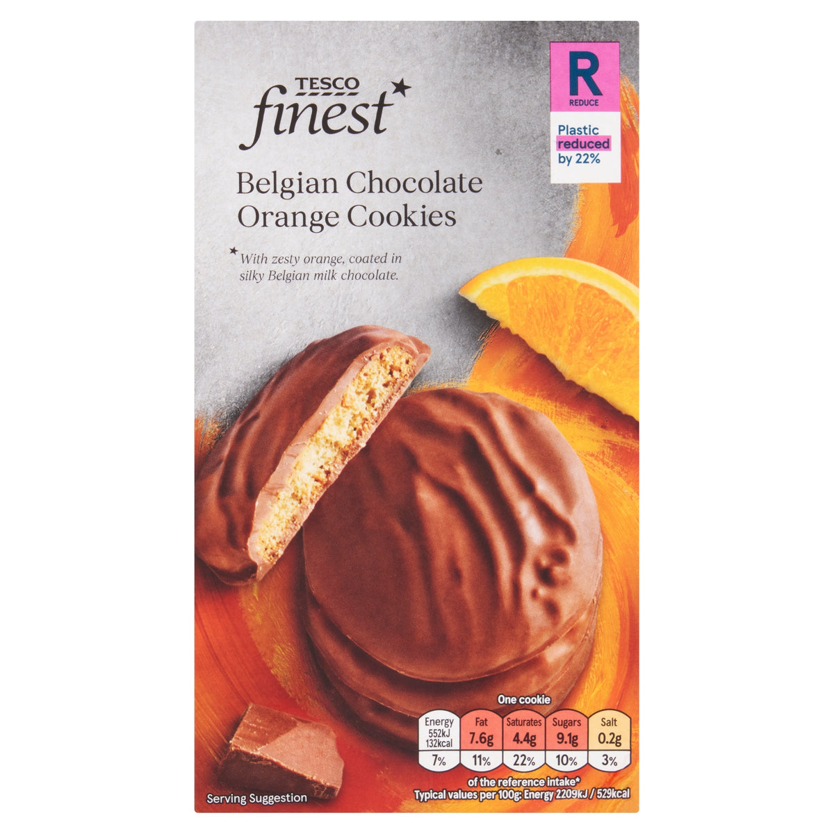 Tesco Finest Chocolate Orange Cookies 200g pack