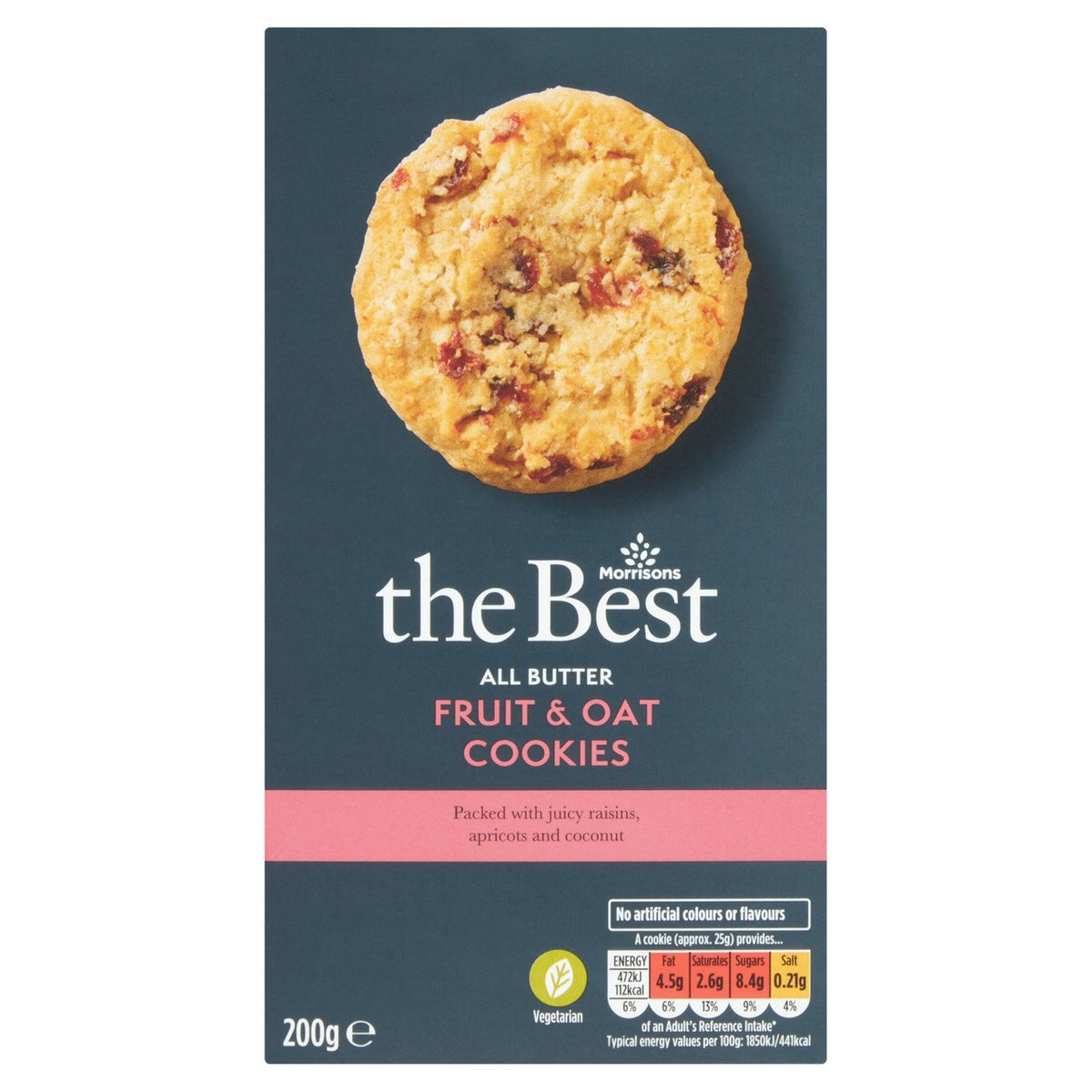 Morrisons The Best All Butter Fruit & Oat Cookies 200g pack