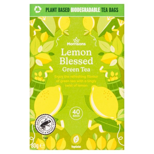 Morrisons Lemon Blessed Green Tea 40 Per Pack (80g)