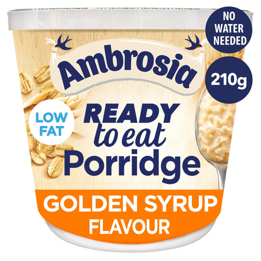 Ambrosia Ready to Eat Porridge Oat Cereal Pot Golden Syrup (210g)
