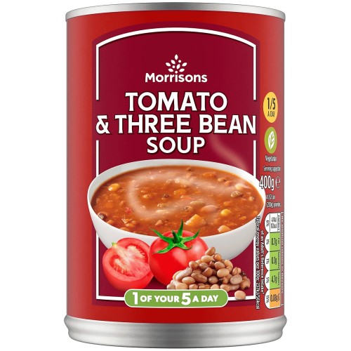 Morrisons Tomato & Three Bean Soup (Bulk Buy Pack of 6) 2400g