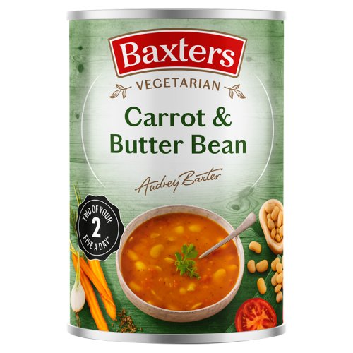 Baxters Vegetarian Carrot and Butterbean Soup (Bulk Buy Pack of 6) 2400g