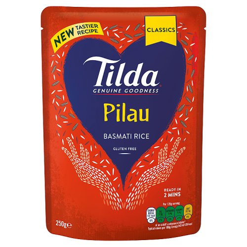 Tilda Steamed Pilau Basmati Rice (Bulk Buy Pack of 6) 1500g