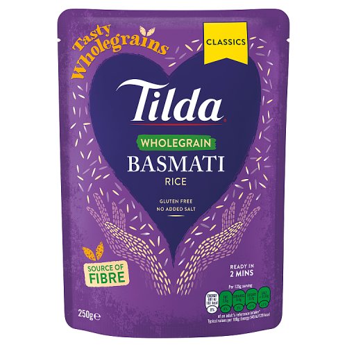 Tilda Brown Basmati Wholegrain Brown Rice (Bulk Buy Pack of 6) 1500g
