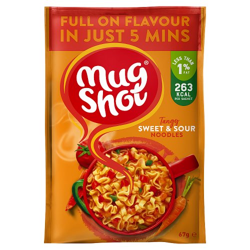 Mug Shot Noodle Snack Sweet and Sour (Bulk Buy Pack of 6) 402g