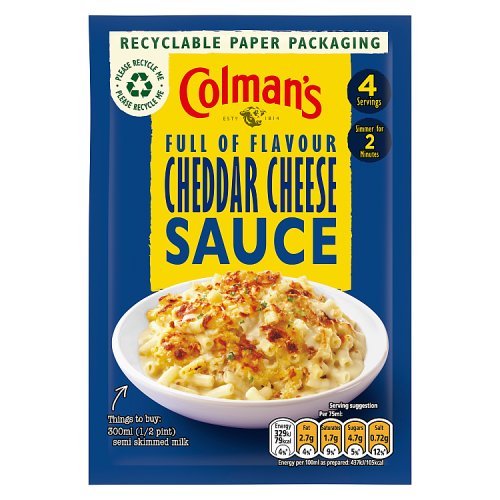 Colmans Cheddar Cheese Sauce Sachet (Bulk Buy Pack of 6) 240g