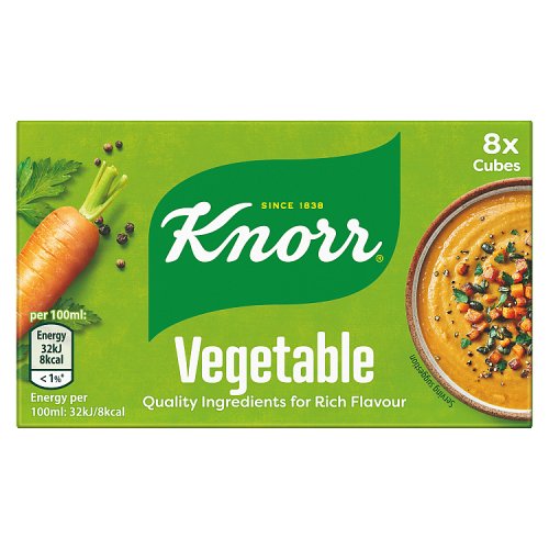 Knorr Vegetable Stock Cubes 8 Pack (Bulk Buy Pack of 6) 480g