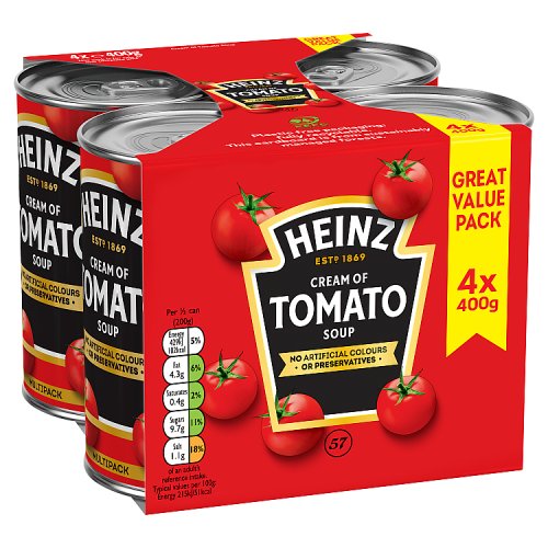 Heinz Cream Of Tomato Soup 4 Pack (Bulk Buy Pack of 6) 9600g