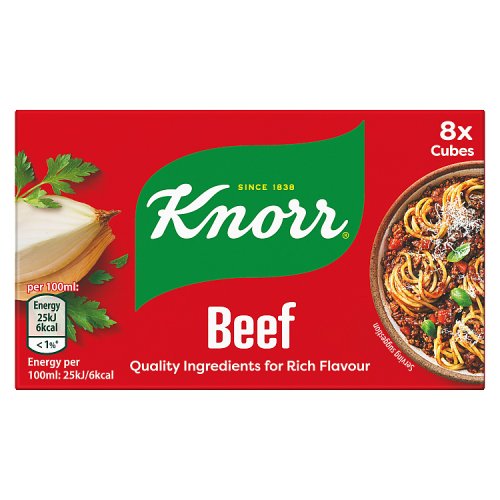 Knorr Beef Stock Cubes 8 Pack (Bulk Buy Pack of 6) 480g