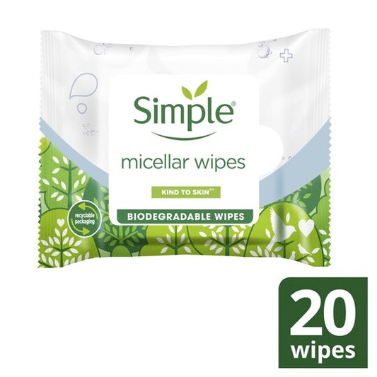 Simple Cleansing Biodegradable Wipes 2 x 25 Pack