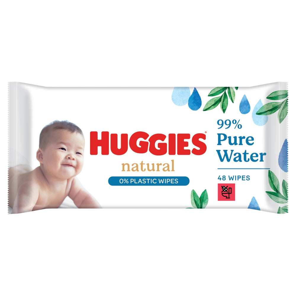 Huggies Natural Care 0% Plastic Baby Wipes 48 pack