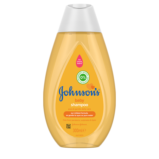 Johnson's Baby Shampoo 300ml bottle, no dyes or sulphates