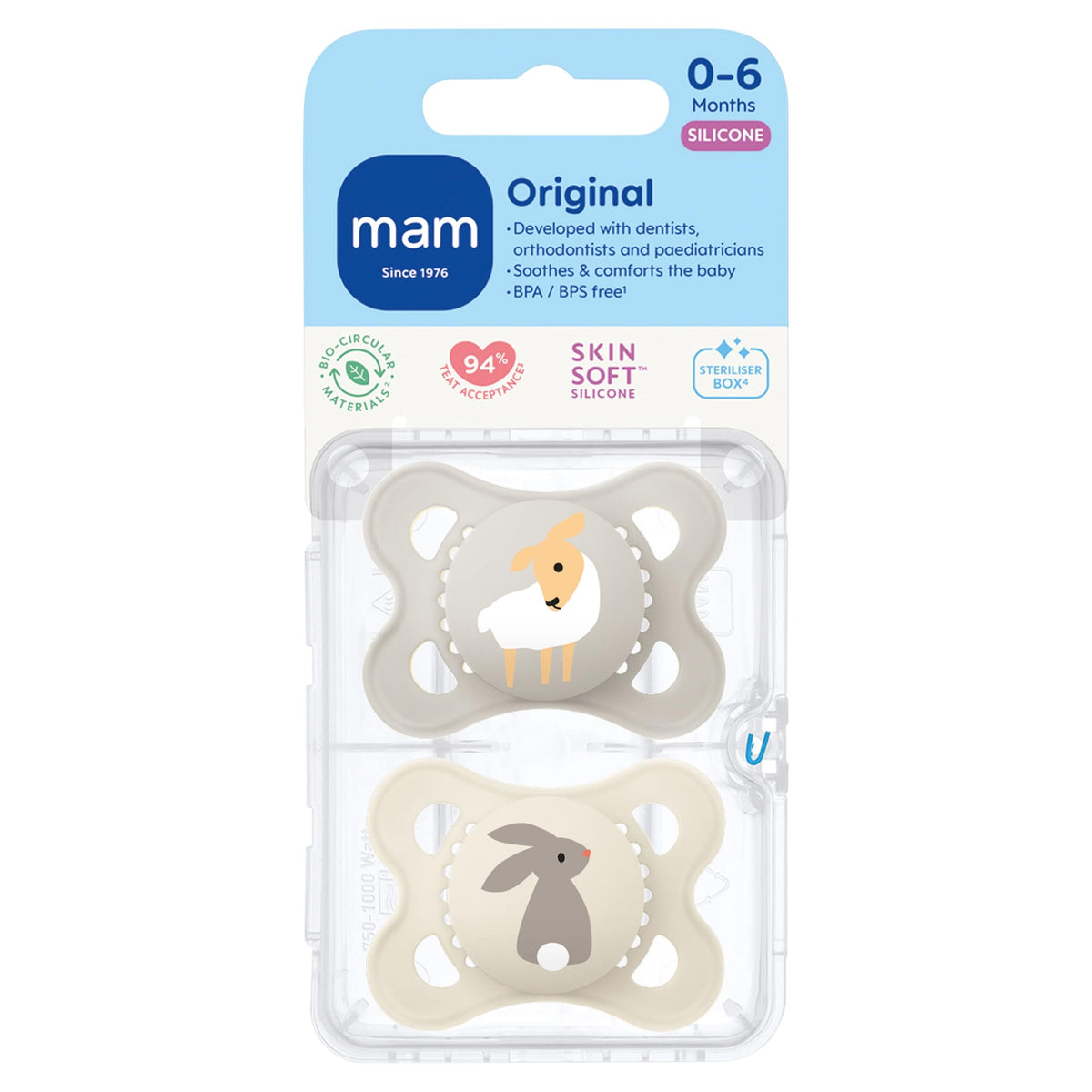 MAM Original Soother 0-6 Months 2 pack
