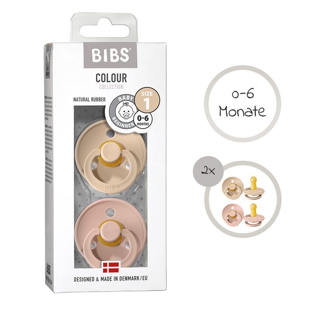 BIBS Colour Soothers 0-6 Months 2 pack
