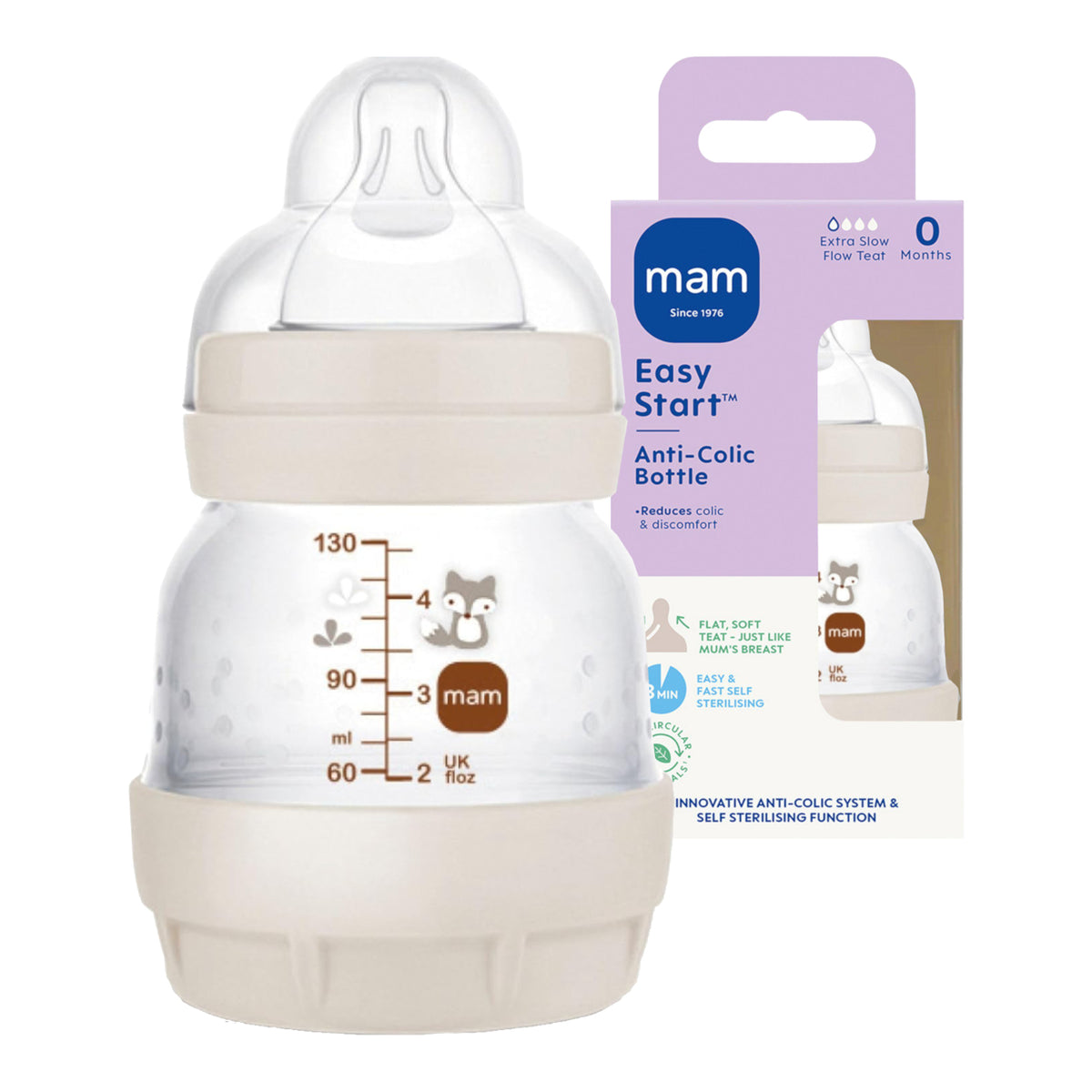 MAM Easy Start Anti-Colic Baby Bottle 130ml