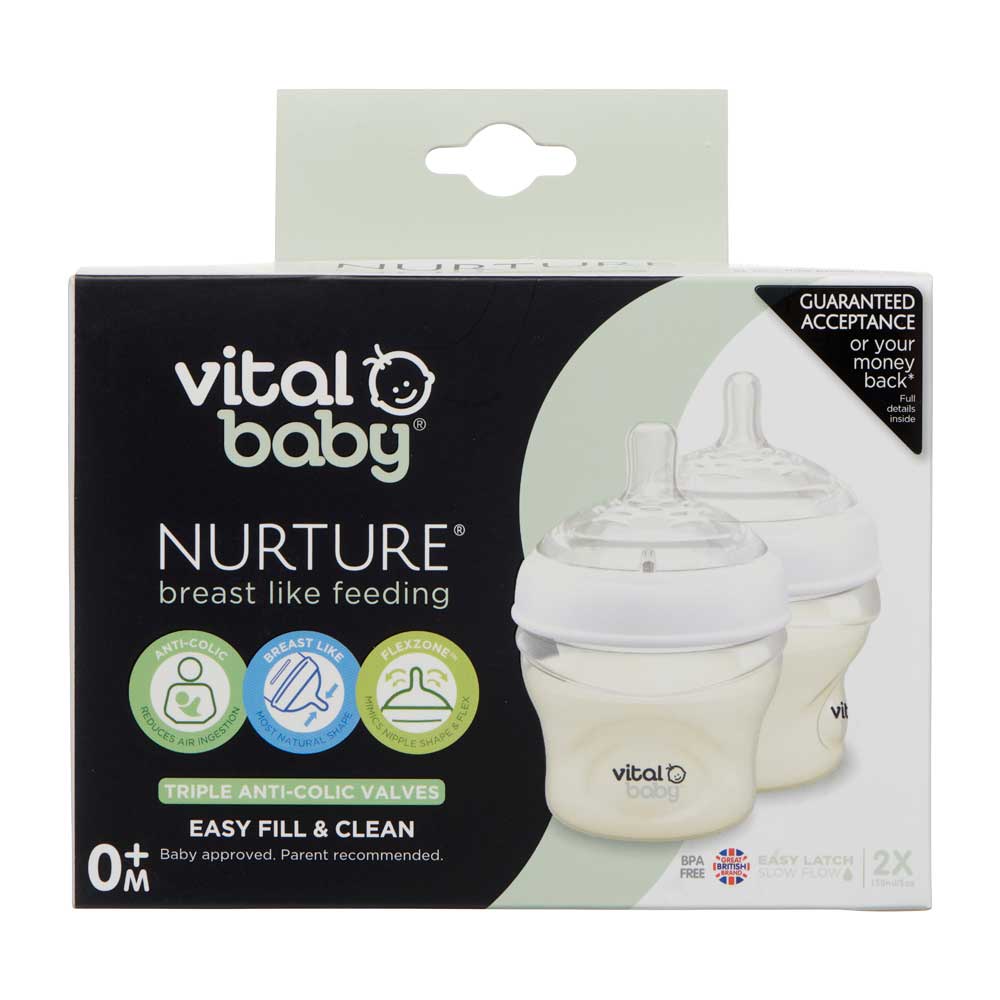 Vital Baby Nurture Breast Like Baby Bottles 150ml 2 pack