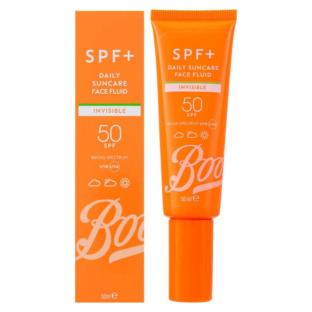 Boots SPF+ Invisible Face Daily Suncare Face Fluid SPF50 50ml product image