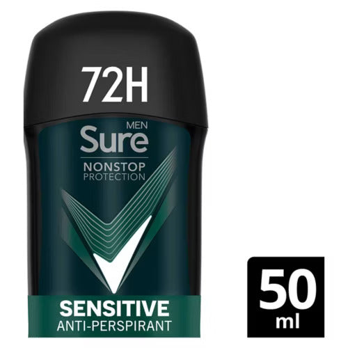 Sure Men Sensitive Nonstop Protection Antiperspirant Deodorant Stick (50g)