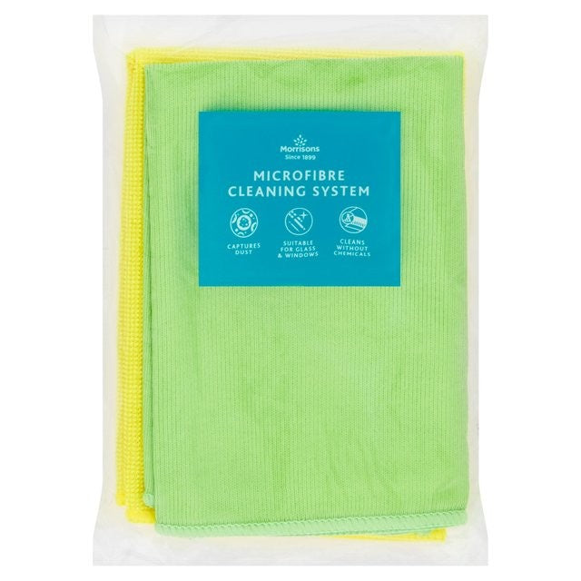Morrisons Glass Clean System Cloths 2 Pack