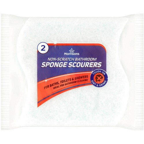 Morrisons Non-Scratch Bathroom Sponge Scourers 2 Pack