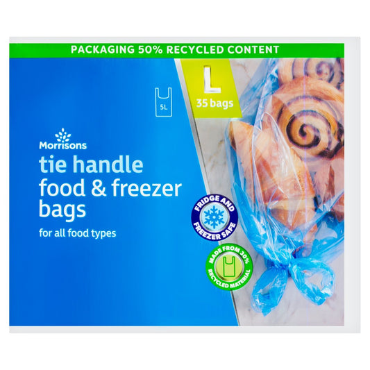 Morrisons Large Tie Handle Food & Freezer Bags 35 Pack