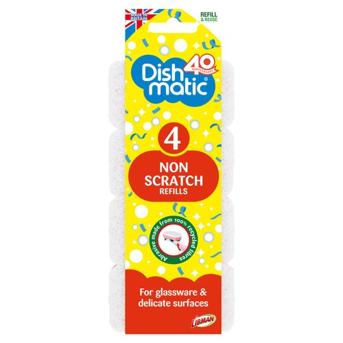 Dishmatic Non Scratch Refill 4 Pack