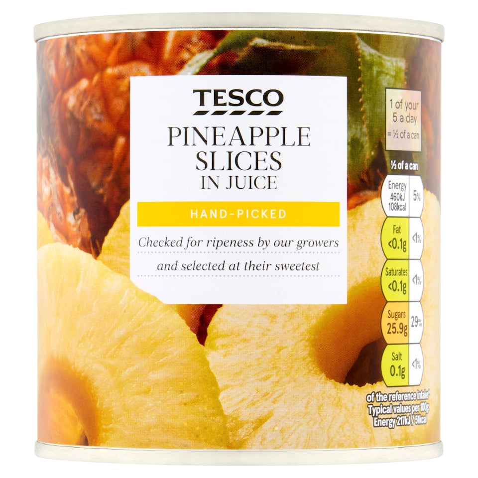 Tesco Pineapple Slices in Juice 425g