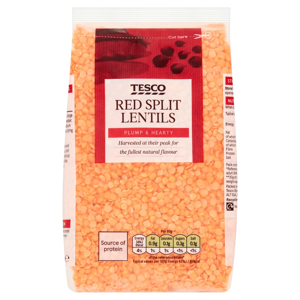 Tesco Red Split Lentils 500g