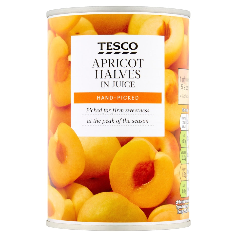 Tesco Apricot Halves in Juice 411g