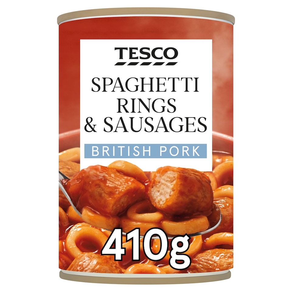 Tesco Spaghetti Rings & Sausages in Tomato Sauce 410g
