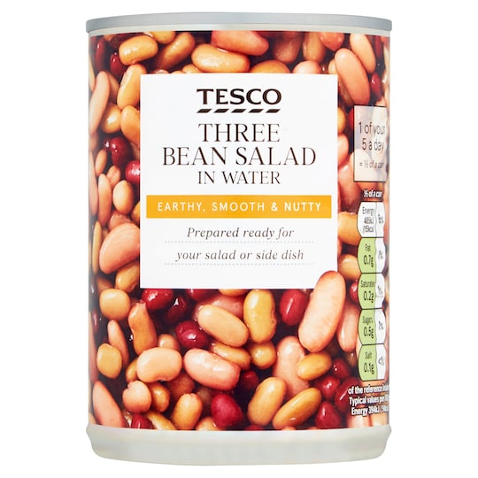 Tesco Three Bean Salad in Water 400g product pack