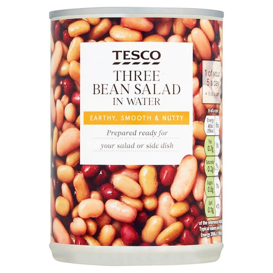 Tesco Three Bean Salad in Water 400g product pack