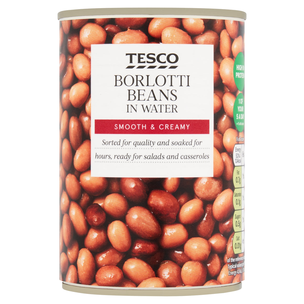 Tesco Borlotti Beans in Water 400g pack