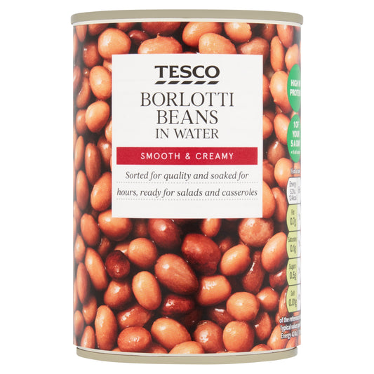 Tesco Borlotti Beans in Water 400g pack
