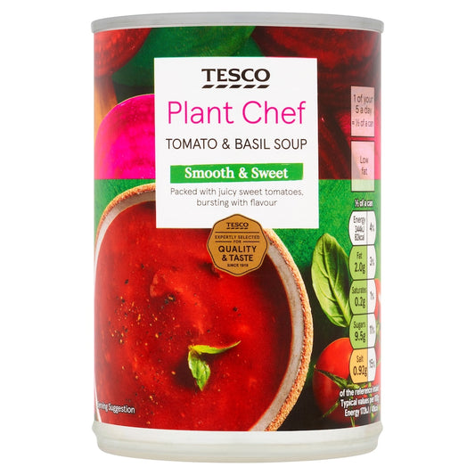Tesco Plant Chef Tomato & Basil Soup 400g product pack