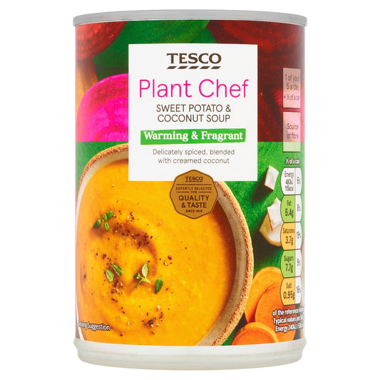 Tesco Plant Chef Sweet Potato & Coconut Soup 400g product pack