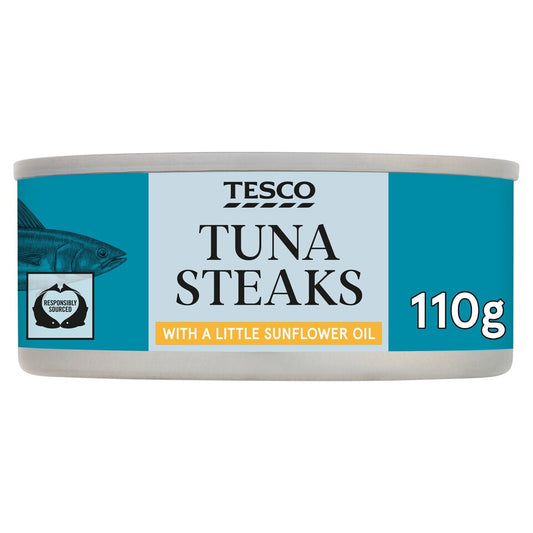 Tesco Tuna Steaks with a Little Sunflower Oil 110g product pack