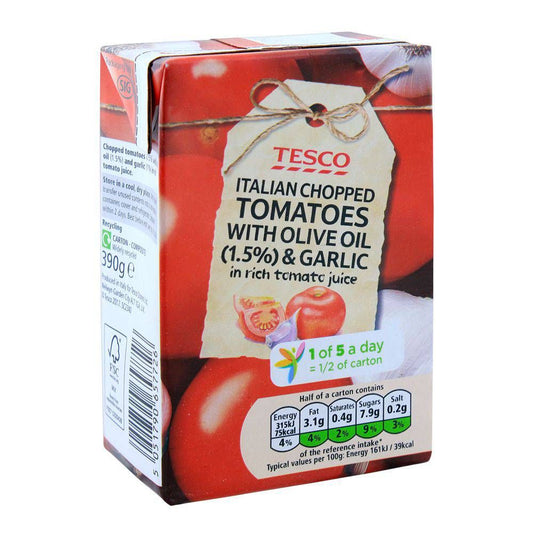 Tesco Italian Chopped Tomatoes - A Hint of Garlic 390g