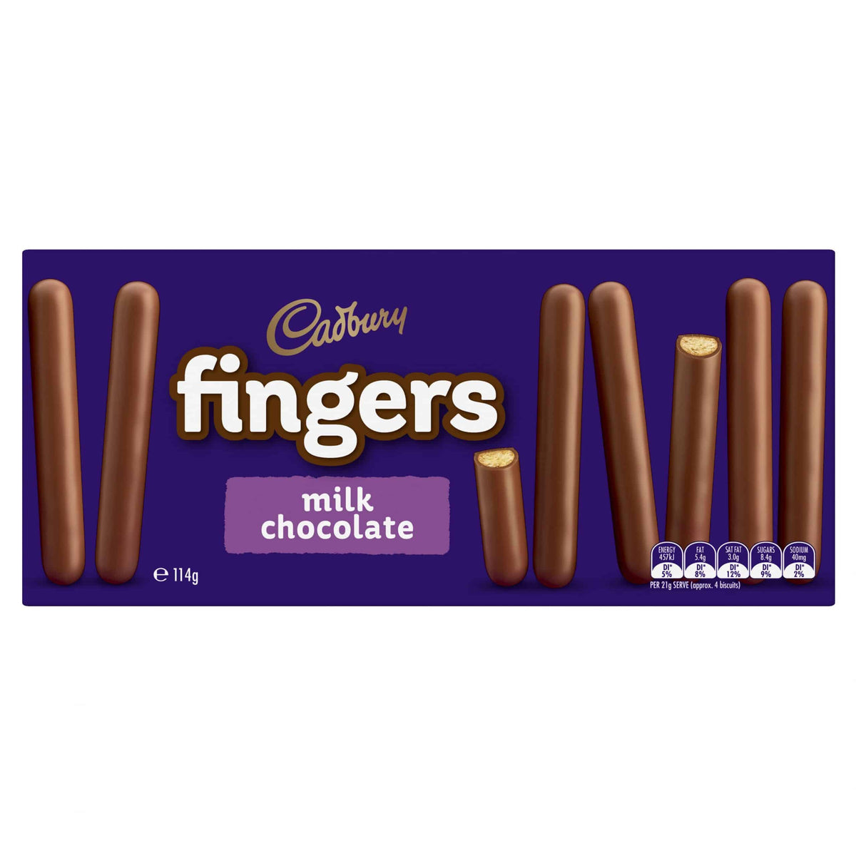 Cadbury milk chocolate fingers 114 g