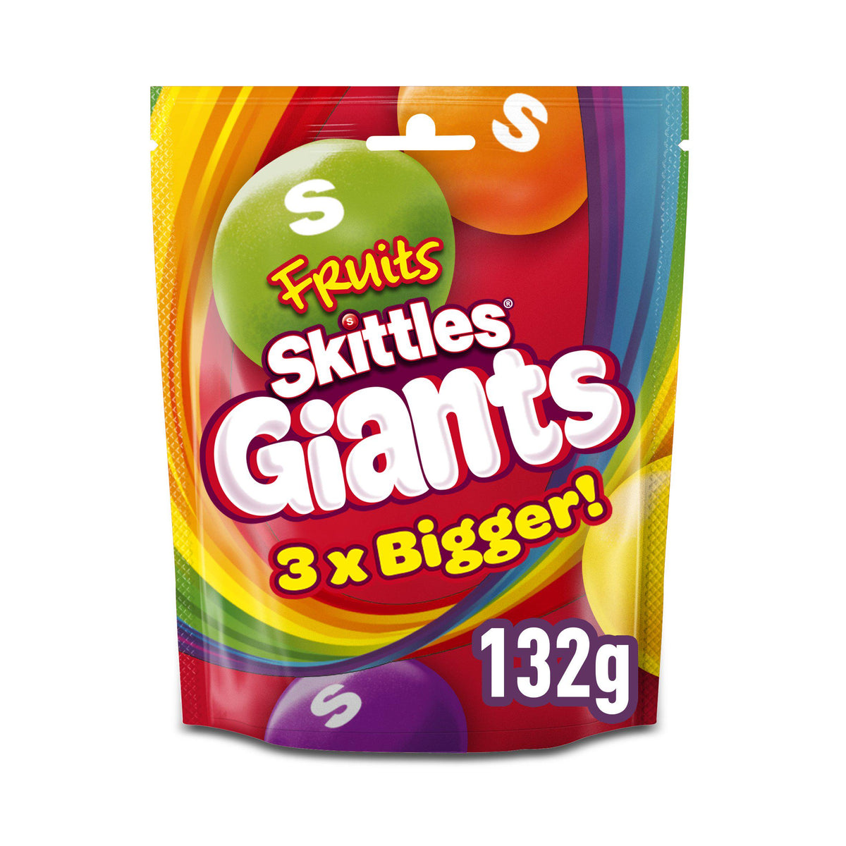 Skittles Giants vegan chewy sweets pouch 132 g