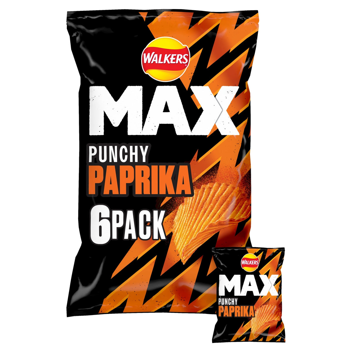 Walkers Max Punchy Paprika 6 pack 162 g