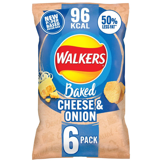 Walkers Oven Baked Cheese and Onion 6 x 22 g