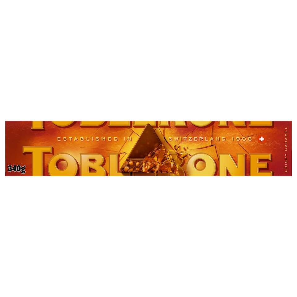 Toblerone limited edition crispy caramel chocolate bar, 340g