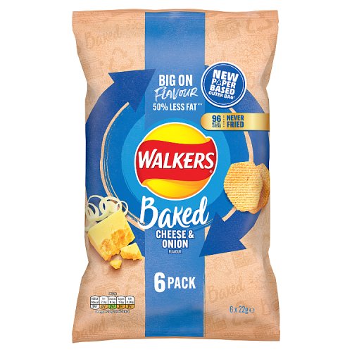 Walkers Baked Cheese & Onion Multipack 6 x 22g (132g)