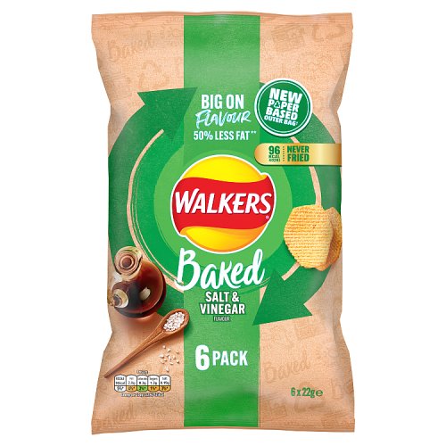 Walkers Baked Salt & Vinegar Multipack 6 Pack (150g)
