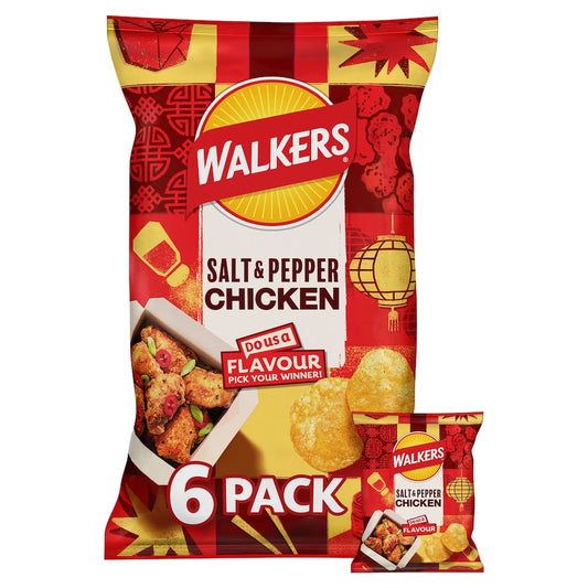 Walkers Do Us A Flavour Salt & Pepper Chicken multipack, 6 x 25g