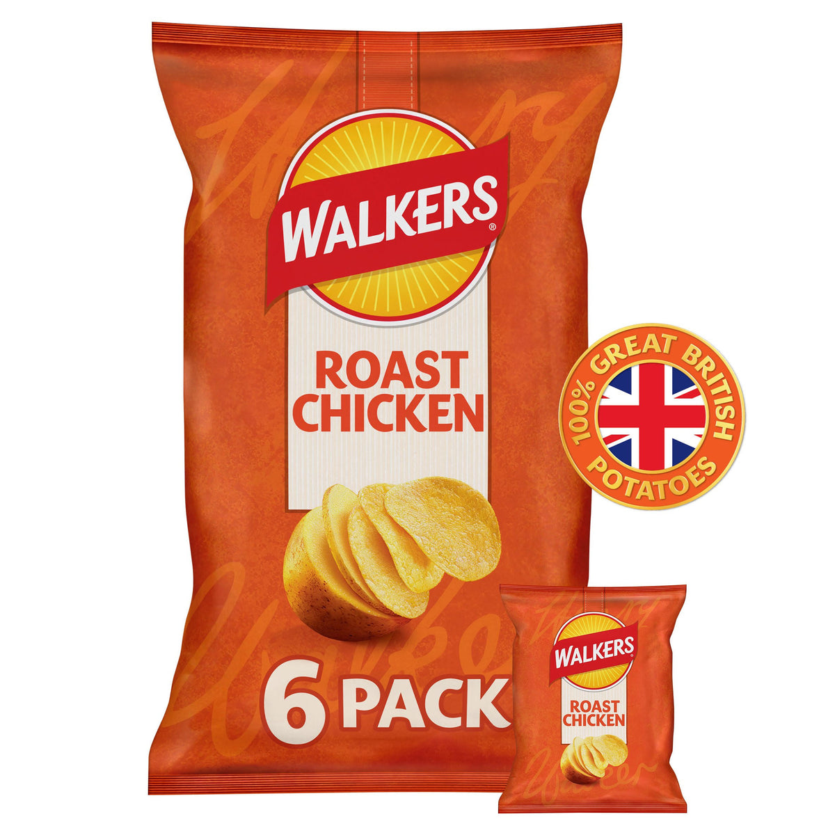 Walkers Roast Chicken Multipack Crisps 6 x 25g (150g)