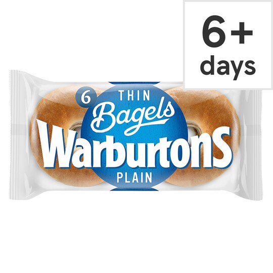 Warburtons Thin Plain Bagels 6 Pack